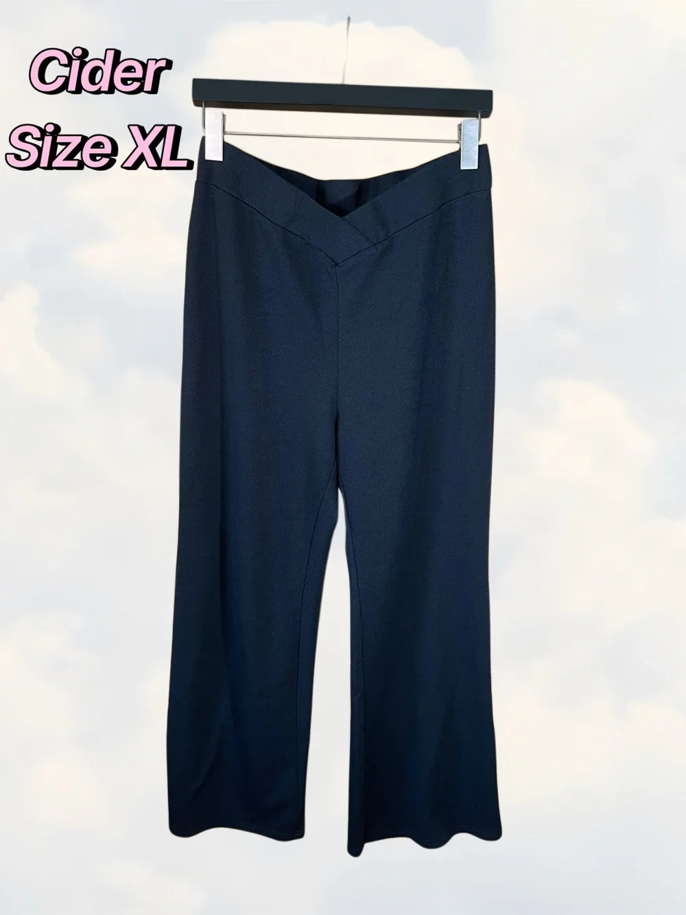 Cider Black Wide-Leg Stretchy Dress Pants Work Pants Size XL
